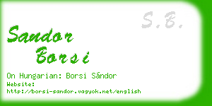 sandor borsi business card